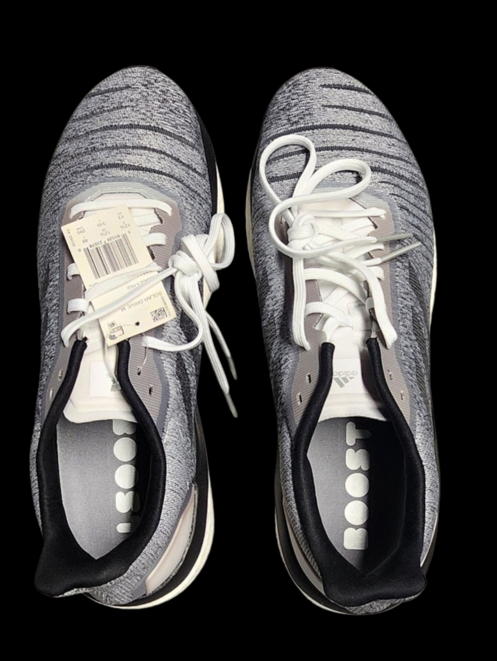 Men's adidas Solar Drive Shoes With Boost Midsole Gray Black and White Size 13 - Picture 15 of 16
